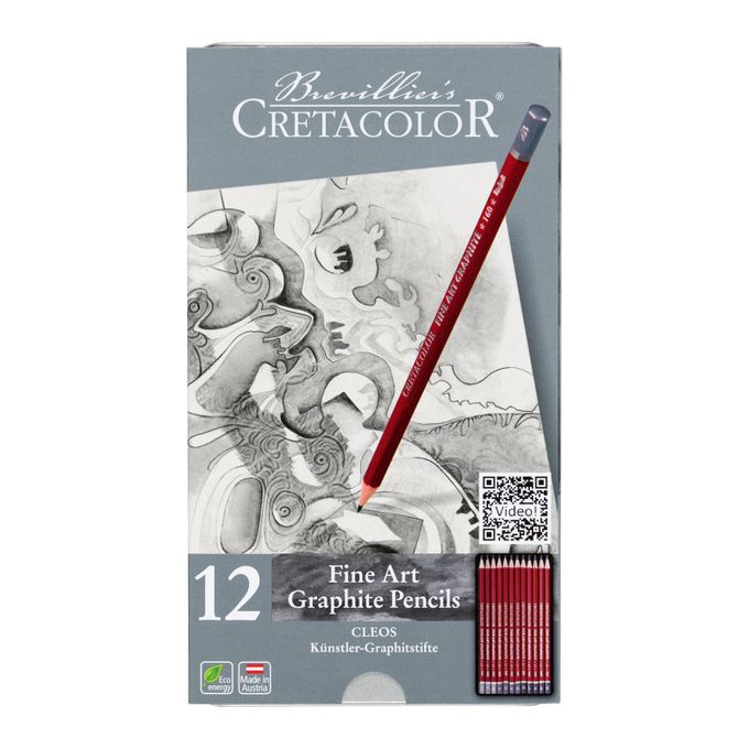  Cretacolor Assortiment De Crayons Graphite Beaux-Arts , 12 Pièces