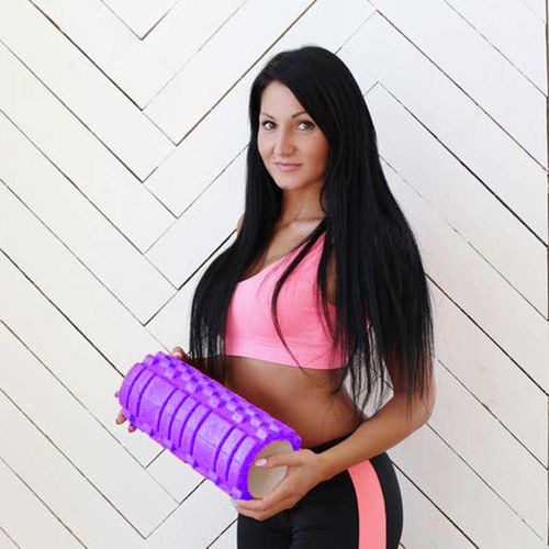  Rouleaux De Massage Corporel De Yoga 33cm×14cm- Violet