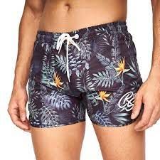  Cross Hatch Rs Shorts De Bain Casual Mesh Noir Floral-  (Ch112578)