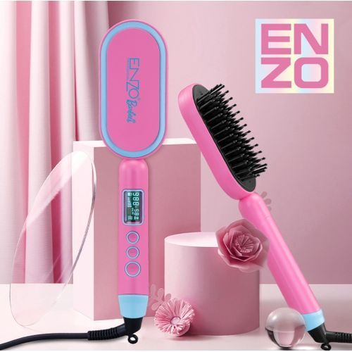  ENZO PROFESSIONAL 4102 BARBEES - Combo Brosse Chauffante et Lissante Professionnel 988F° /