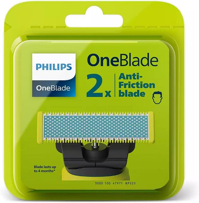  Philips OneBlade x2 Lames anti frictions de remplacement en acier inoxydable  QP225/50