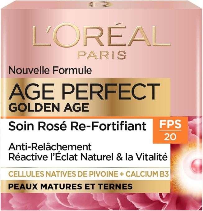  L'Oreal Age Perfect Golden Age Soin FPS 20 Rosé ReFortifiant Crème de Jour AntiRelâchement et Eclat