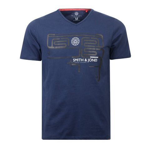  Smith and Jones Smith & Jones Tshirt V Col Pour Homme - Bleu Nuit Sj112798