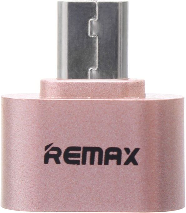  Remax Adaptateur Otg Usb Micro Mâle Vers Usb Type A Femelle – Rose Gold