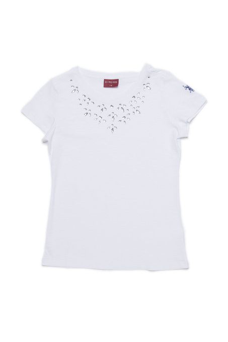  US POLO T-Shirt Fille - 77844BY0001- blanc