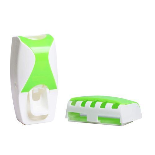  -Distributeur Automatique Dentifrice + Porte Brosses A Dents -- Vert/Blanc-
