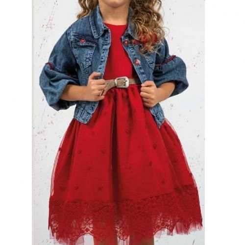  Jones Robe fillette  2pcs MISS luce 2101 rouge     70%polyester 30%COTON