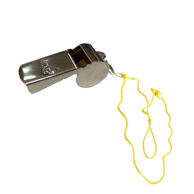Pack De 2 Sifflets à Roulette En Acier Pour Arbitre/sport - Avec Cordon Noir 42cm, Fort Et Puissant