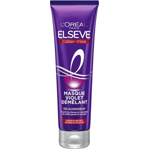  L'Oreal Masque Violet Démêlant Déjaunisseur ColorVive Pour Cheveux Méchés Blonds ou Blancs