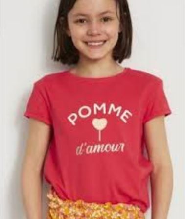  Tape A L'oeil T-Shirt Fille Pomme D'Amour - Rouge