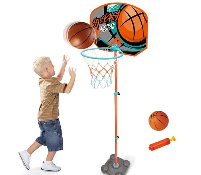  King Sport Panneau de Basketball 141 cm réglable avec panier 24 cm et ballon