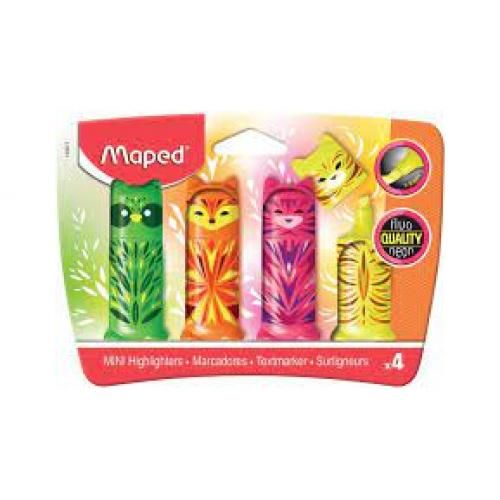  Maped Picnik SURLIGNEUR POCKET MINI FRIENDS POCHETTE DE 4 PCS "MAPED" REF: 743677