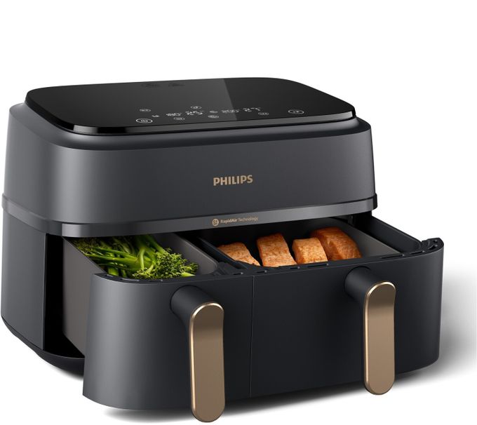  Philips Friteuse sans huile PHILIPS NA352/00 AIRFRYER A DOUBLE PANIER - 9L (6L-3L)-2750w