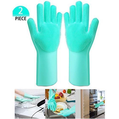  Gants Magique En Silicone Nettoyant Multifonctions - Vert