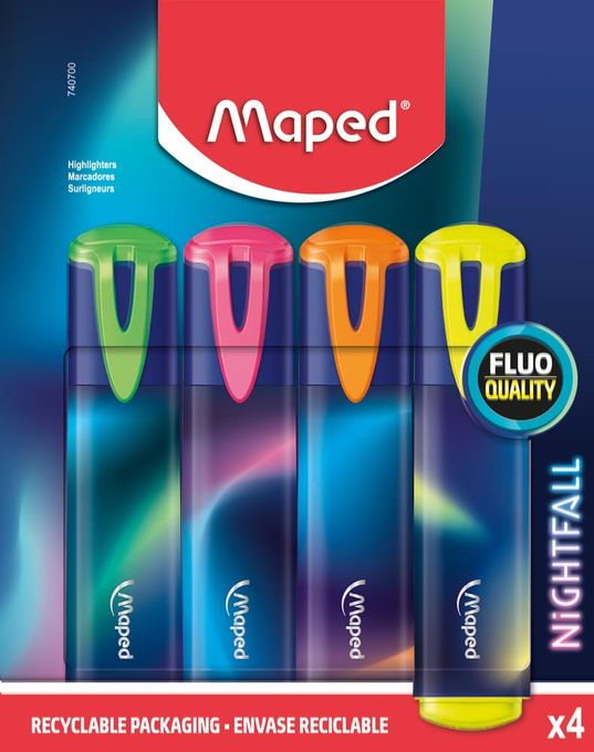  Maped Surligneur NIGHTFALL - Étui Carton X 4 Surligneurs -740700