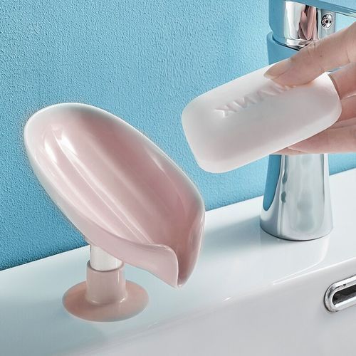  Porte Savon Ergonomique Pour Salle De Bain & Cuisine En Forme De Feuille Rose