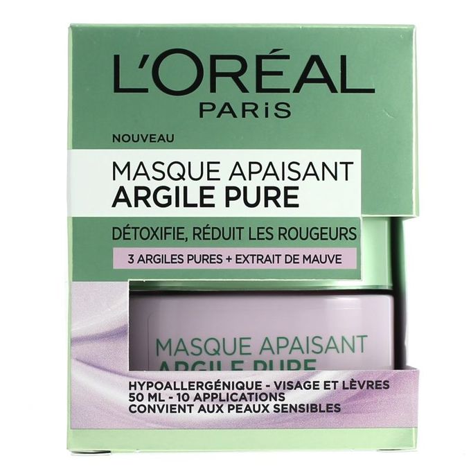  L'Oreal MASQUE APAISANT À L'ARGILE PURE DÉTOXIFIE ET RÉDUIT LES ROUGEURS 50ML