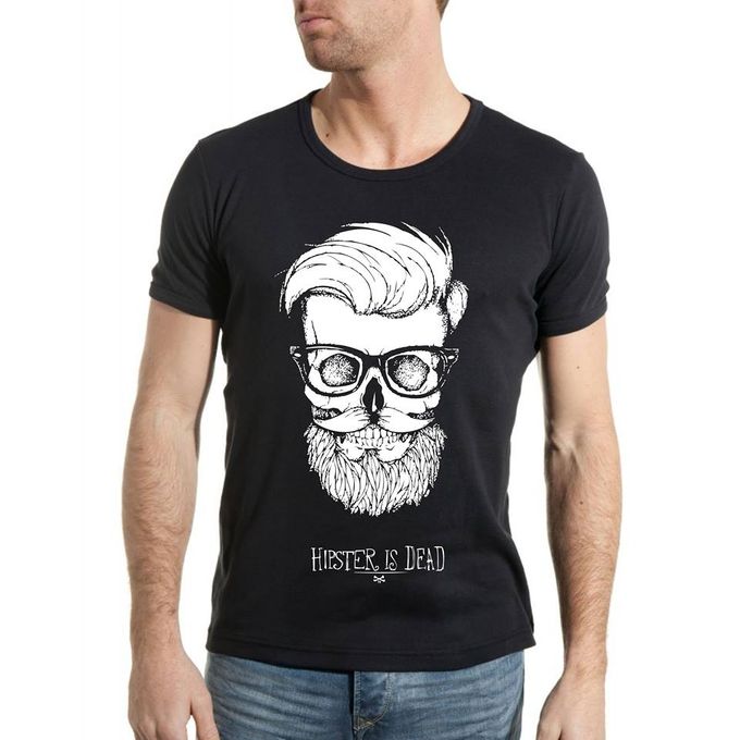  T&S T-Shirt Homme - Hipster Is Dead - Noir
