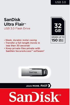  Sandisk Flash Disque SanDisk Ultra Flair avec mot de passe  32GB