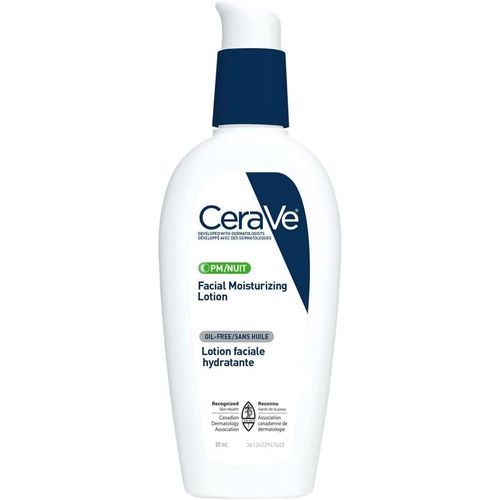  Cerave Crème Hydratante Visage Nuit acide hyaluronique, niacinamide et céramides, peaux normales à grasses. 89 Ml