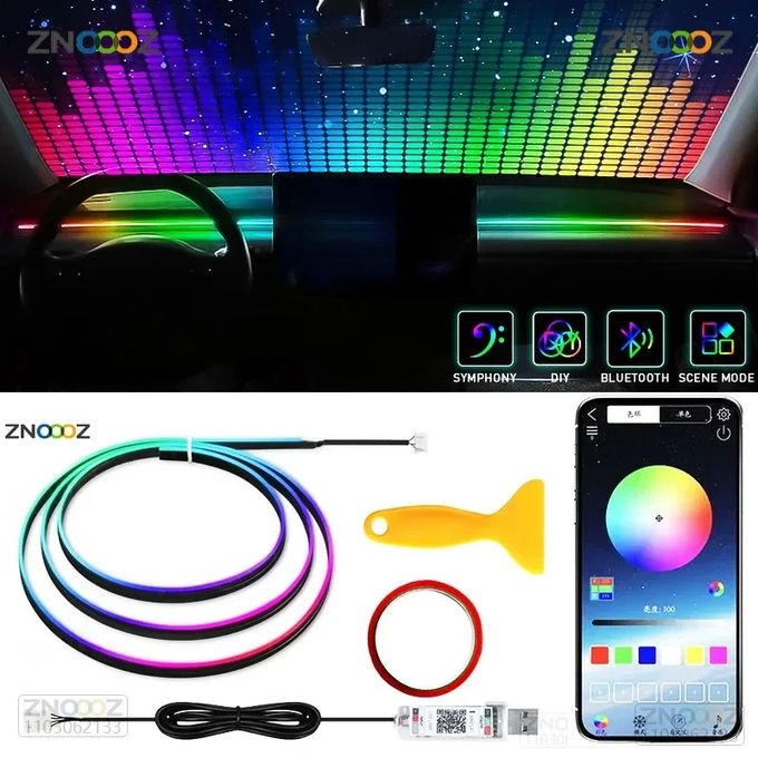  Led Tableu De Bord 2 Metre Flexible 12V -Led Neon MULTICOLOR