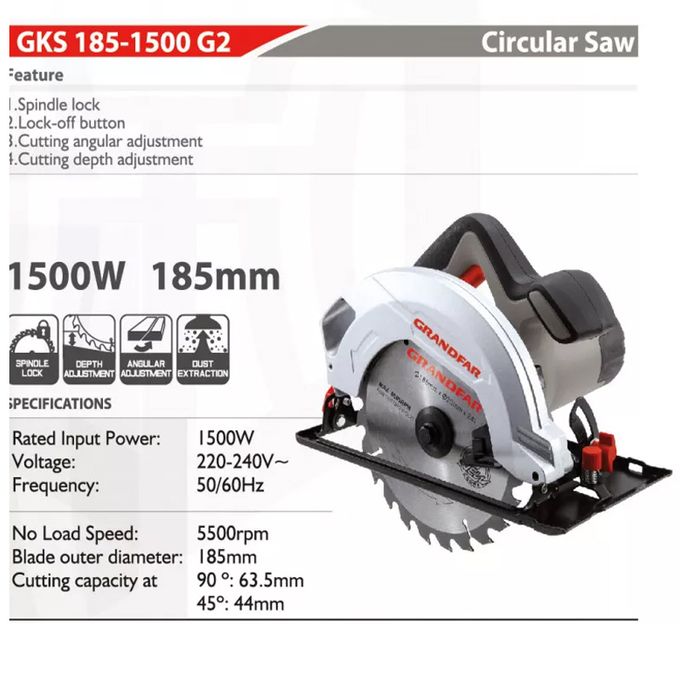  Grandfar Scie Circulaire - Gks 185-1500 G2