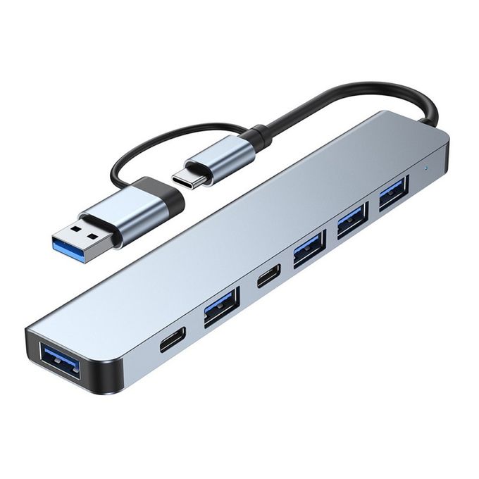 Hub 7 en 1 USB 3.0 & USB Type-C multiport vers USB 3.0 & ports USB-C DC