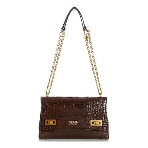  Guess Katey Sac à bandoulière croco pour femme