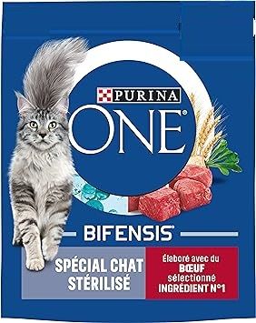  Purina One Croquettes pour chat stérilisé au  Bœuf et Blé- 1,5 kg