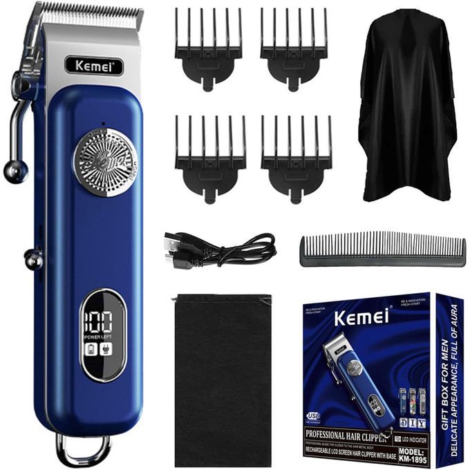  Kemei Tondeuse professionnel À Cheveux USB Rechargeable Électrique À Affichage Numérique Km-1895