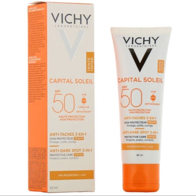  Vichy Écran Total Capital Soleil Spf 50 - Anti Taches 3en1 - Très Haute Protection - Protège, Unifie et Corrige - 50ml