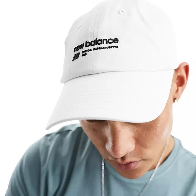  New Balance Casquette à logo linéaire Blanche Ajustable Unisexe