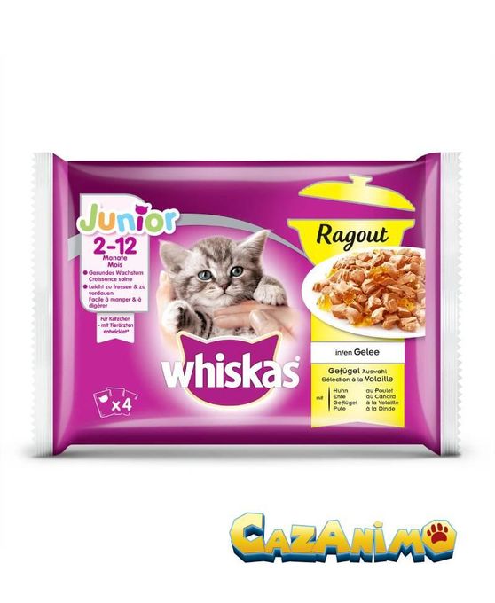  Whiskas Junior Sélection Classique en sauce pour chatons 4x100g