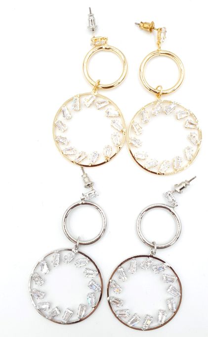  Lot de 2 Boucles D'Oreille Créole -Fantaisie