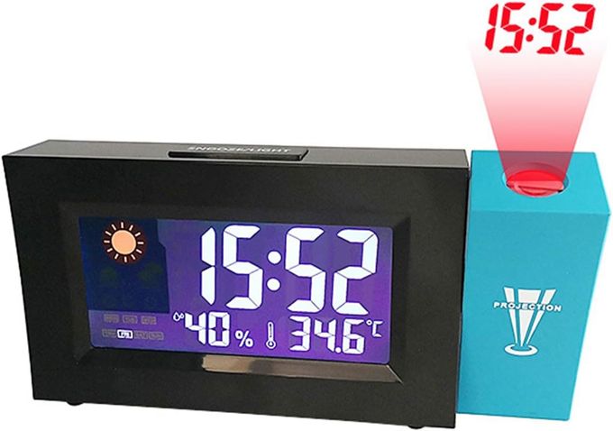  Horloge Numérique LED Avec Station Météo Et Projection Murale Au Plafond