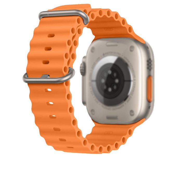  Bracelet de sport de remplacement en caoutchouc silicone ondulé 49 ( 44-45 ) - orange