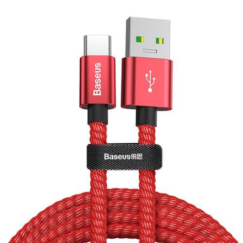  Baseus Câble Type-C  5A - 100 Cm Super Charge Vooc - Rouge