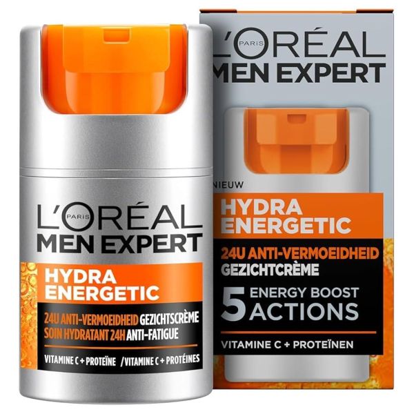  L'Oreal Expert Soin Hydratant 24H Anti-Fatigue pour Homme 5 Actions Hydra Energetic 50ml