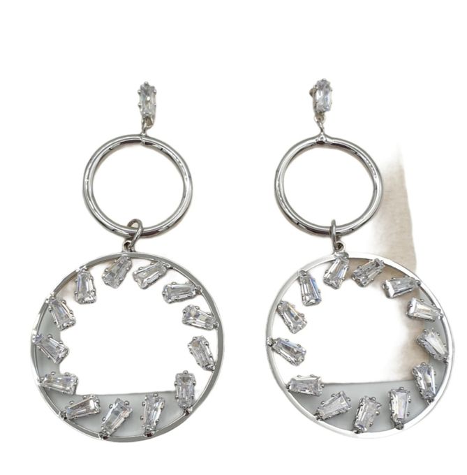  Boucles D'Oreilles Créole -Strass -