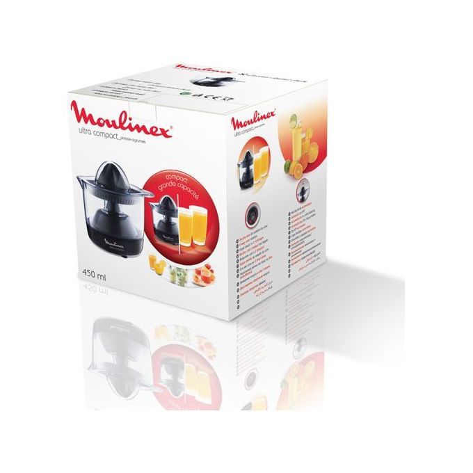  Moulinex Presse-agrume électrique, Double rotation,- 0.45 L, Ultra Compact- PC120870-Noir