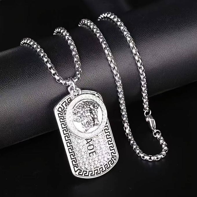  Collier pendentif étiquette de beauté en relief vintage pour hommes