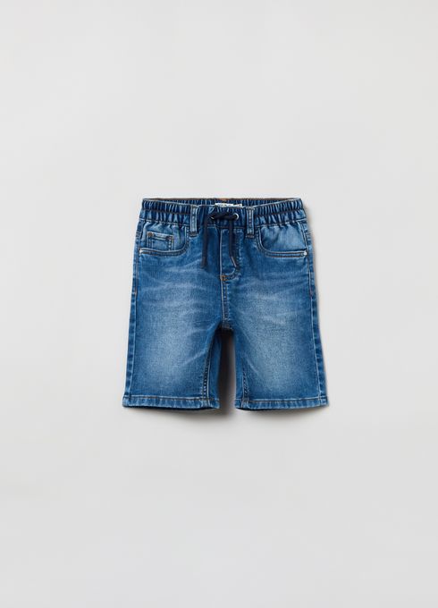  OVS KIDS Shorts de denim Bermuda avec effet mal teint et cordon