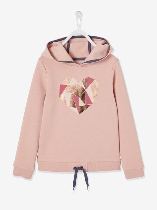  Vertbaudet Ensemble de Sport Sweat Coeur Irisé + Legging Fille - Rose blush