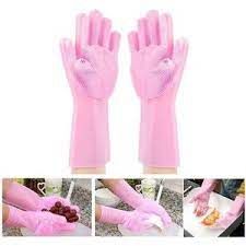  Générique Gants En Silicone De Nettoyage Réutilisables - Rose