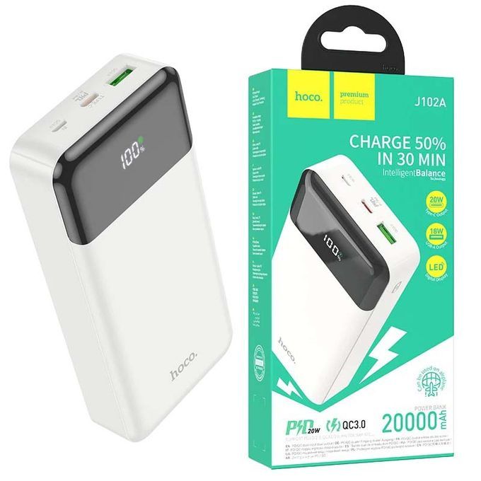  Hoco Power Bank J102A - 20 000mAh - USB QC3.0 - Fast Charging - 18W - PD20W