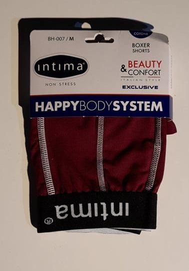  Intima Boxeur Homme En Coton Italien a rayure  - Bordeaux