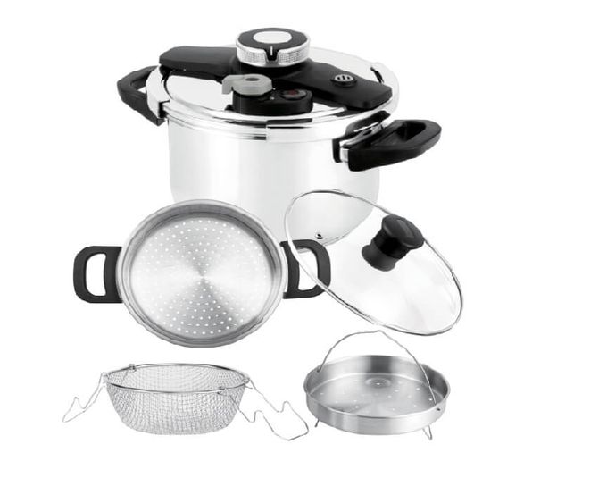  ELSEB Cocotte 10 Litres – 8 pièces + Minuterie Inox 18/10 Cocotte ELSEB