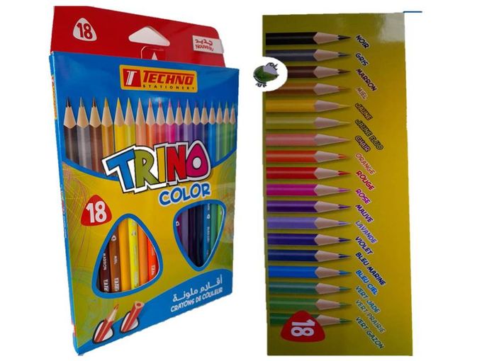  Techno Crayons de Couleurs - Boite de18 Couleurs -4374