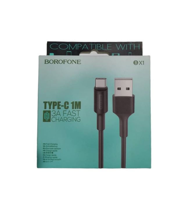 Câble Type-C/Type-C 60W charge rapide -DATA - Longueur 1m - Couleur noir