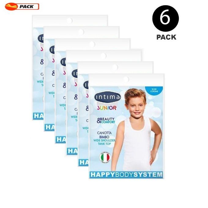  Intima Pack 6 Débardeur Pour Enfant - 100 % Coton -  Blanc